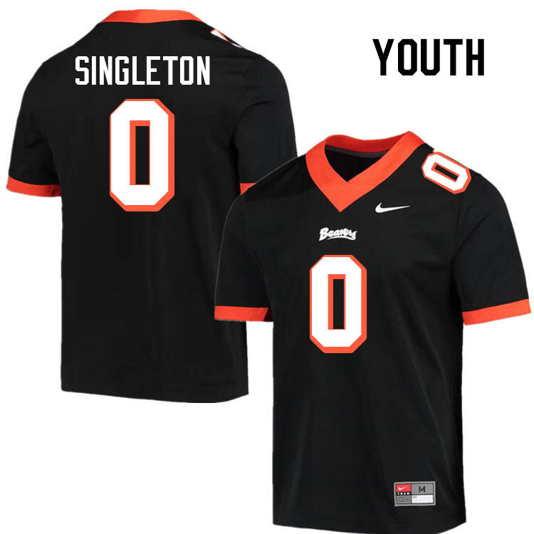 Youth #0 Kobe Singleton Oregon State Beavers College Football Jerseys Stitched-Throwback